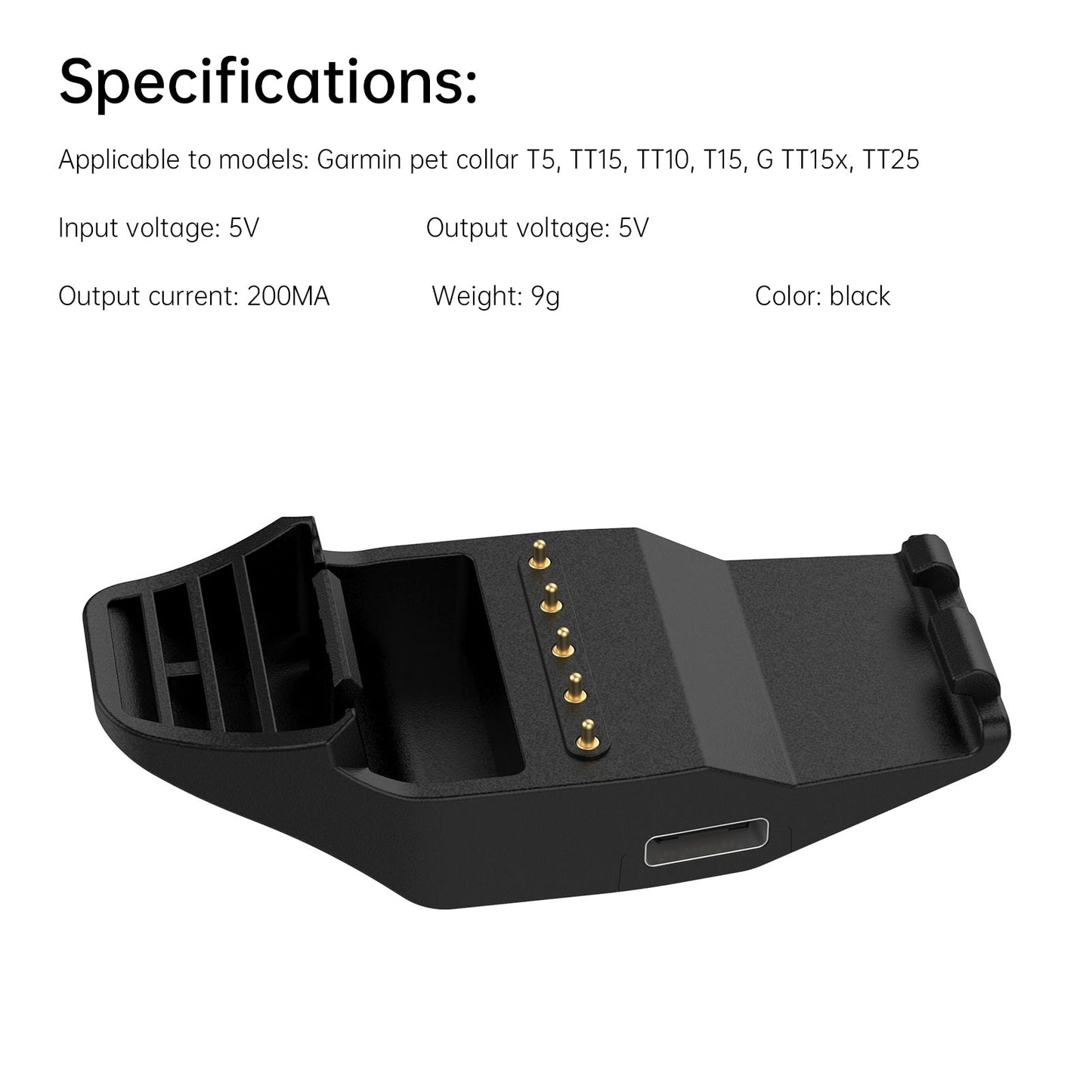Cavo di ricarica per base di ricarica per collare Garmin Pet T5/TT15/TT10/T15 G TT15x TT25
