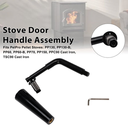 Gruppo maniglia porta filettata Quadra-Fire Stoves Outfitter-I/II per stufe PelPro PP60 PP70 PP130 PP150 PPC90 TSC90 Stufe Pleasant Hearth PH35PS PH50CABPS PH50PS # SRV7093-024D