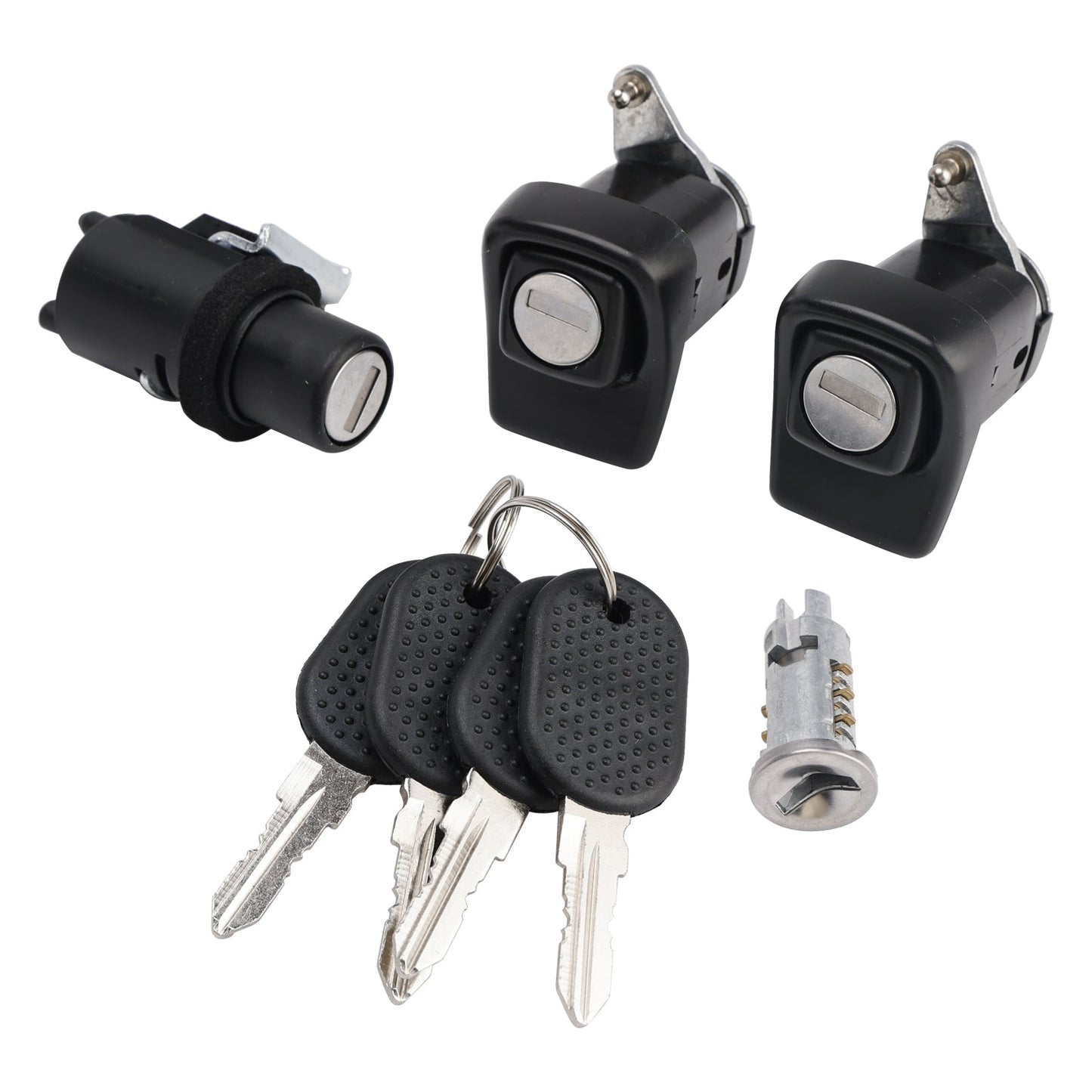 Kit Serratura Porta Destra e Sinistra + Cofano + Cilindro + 4 Chiavi Per Fiat Panda 85/104