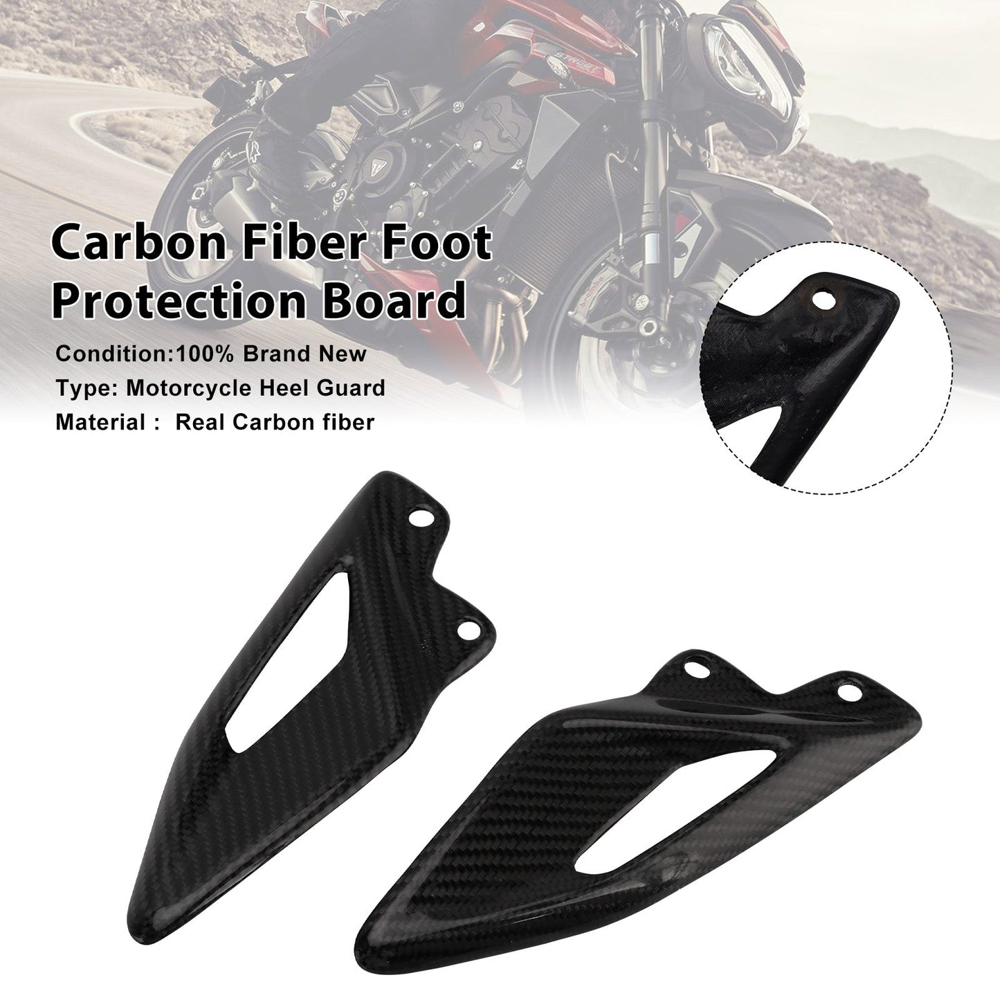 Protezione per i piedi in vera fibra di carbonio per Street Triple 765 RS 2016-2022