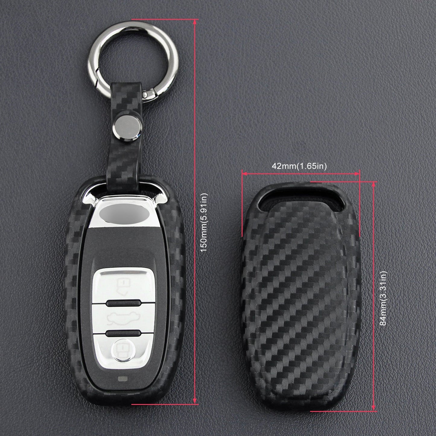 Custodia in pelle e silicone per chiave auto con fibbia per Audi