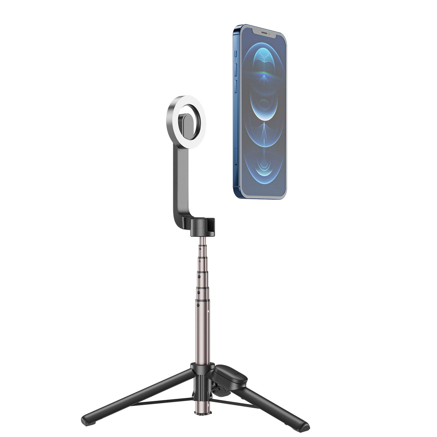 Mini bastone per selfie magnetico per telefono cellulare Magesafe Bluetooth in lega di alluminio con treppiede