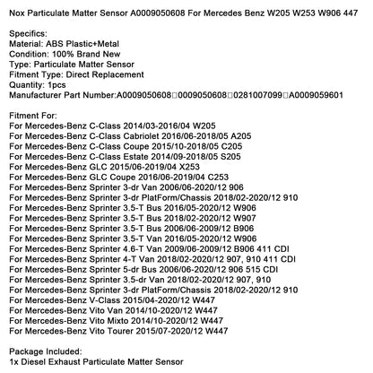 Sensore di particolato Nox A0009050608 Mercedes-Benz Vito Tourer W447 2015/07-2020/12