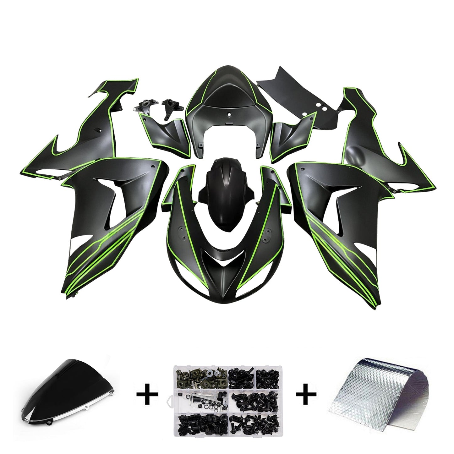 Kit carenatura iniezione in plastica ABS adatto per Kawasaki ZX10R 2006-2007