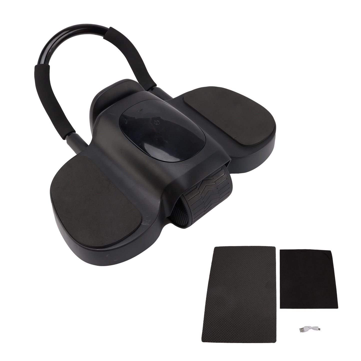 Rullo per addominali aggiornato con timer e core trainer con supporto per il gomito, rimbalzo automatico e display LCD - Include ginocchiere perfette per gli allenamenti a casa Nero