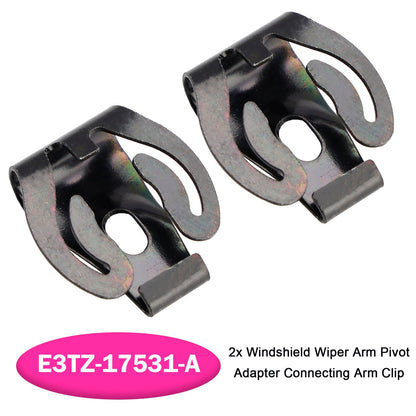 2 adattatori per perno braccio tergicristallo con clip di collegamento E3TZ-17531-A per Ford