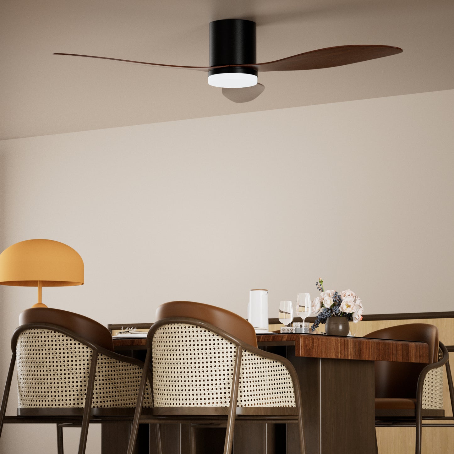 Dimmable LED  DC  Motor 42” Profile Ceiling Fan with Lights Remote/App Control