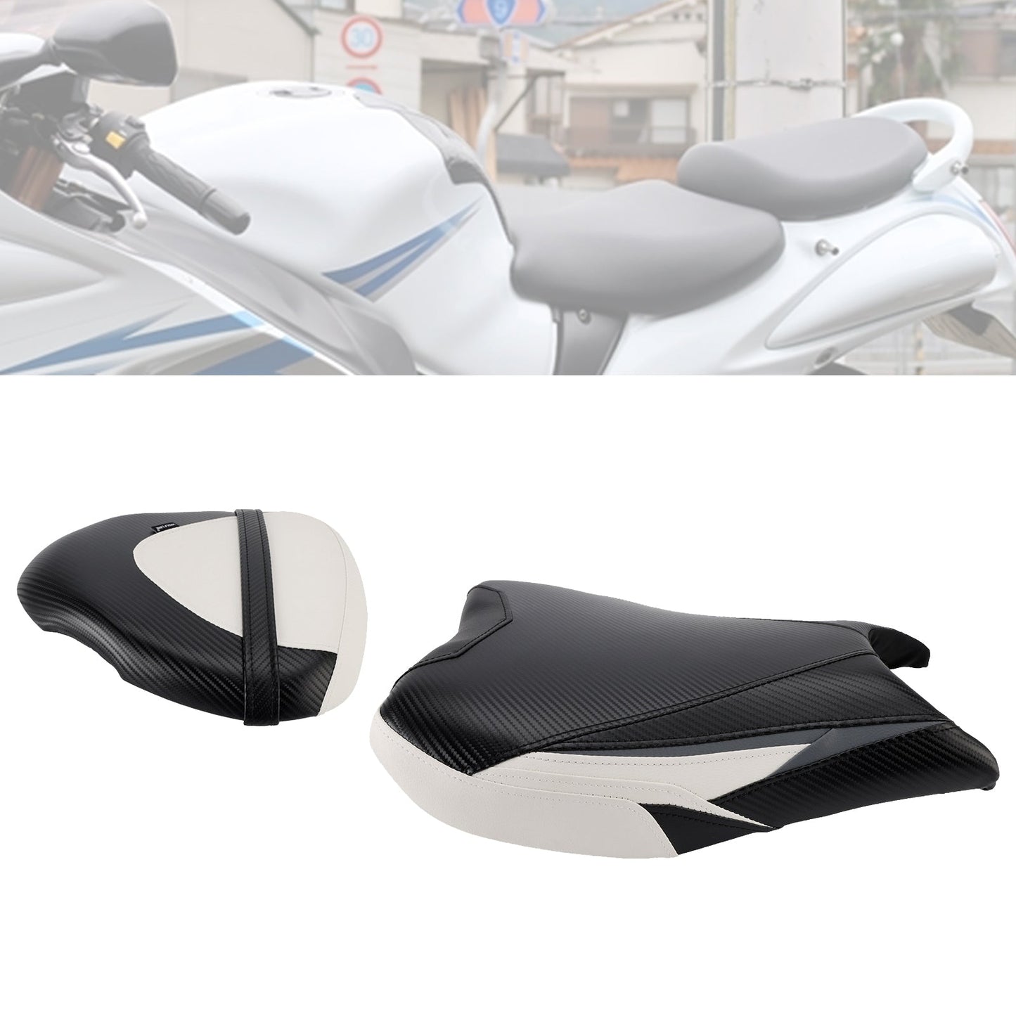2022-2024 Per Suzuki Hayabusa 1300 Parte anteriore inferiore con sedile posteriore conducente passeggero bianco