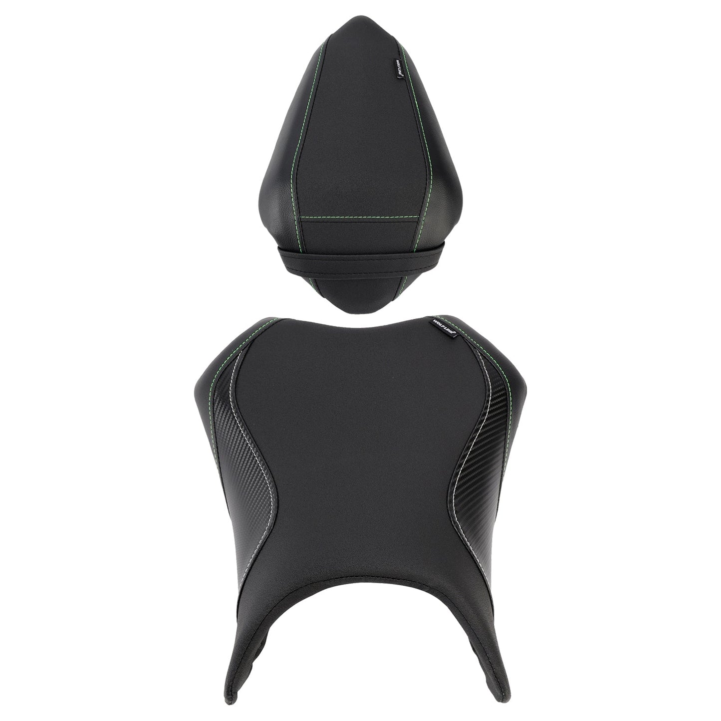 Kit cuscini passeggero anteriore e posteriore Raider per Kawasaki Ninja 500 Z500 2024-2025, colore nero.