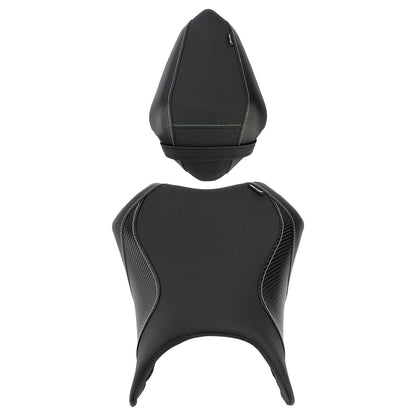 Kit cuscini passeggero anteriore e posteriore Raider per Kawasaki Ninja 500 Z500 2024-2025, colore nero.