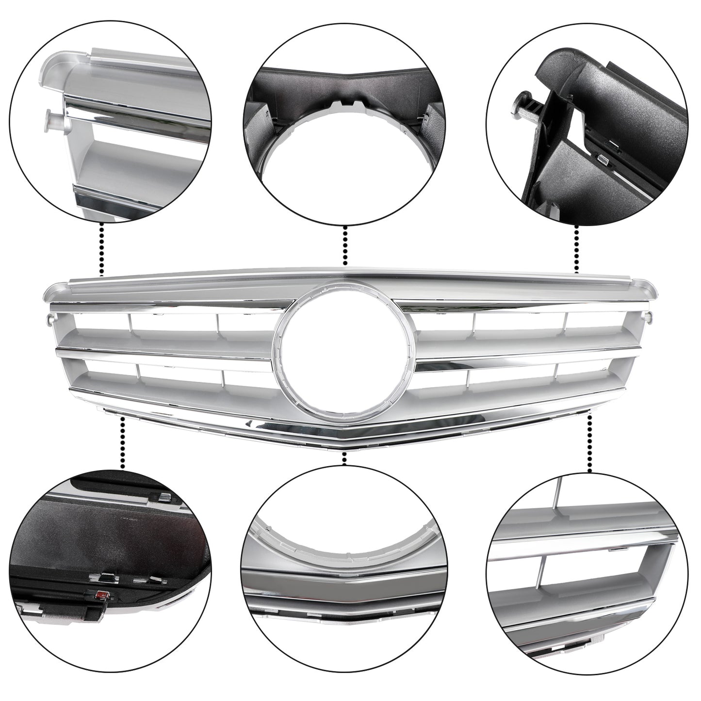 Per Mercedes Benz Classe C W204 C300 C350 2008-2014 Griglia anteriore cromata