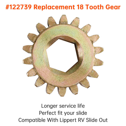 2 pezzi 122739 Ingranaggio cilindrico a 18 denti 12 DP/14.5 PA per Lippert RV Slide Out