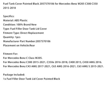 Coperchio serbatoio carburante verniciato nero 2057570106 per Mercedes-Benz W205 C300 C350 2015-2018