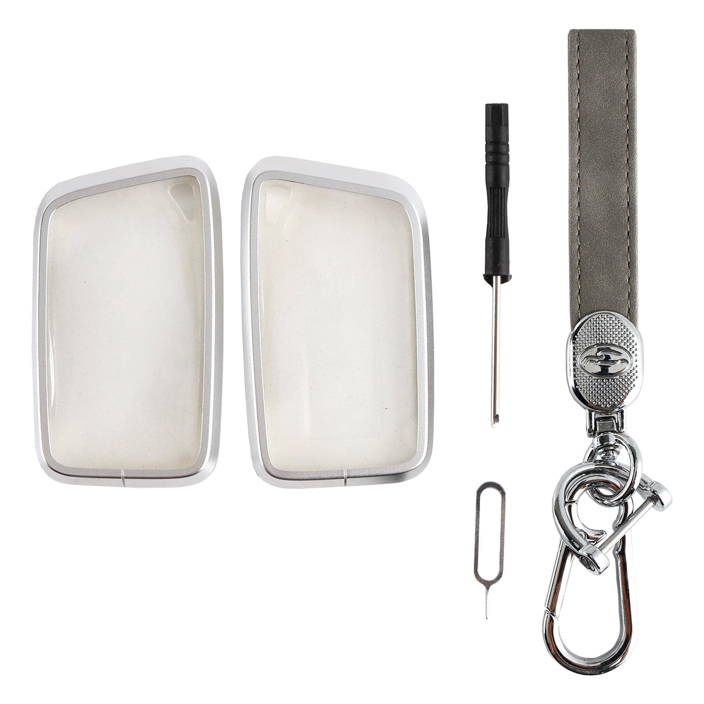 Custodia in lega di alluminio TPU con pellicola morbida grigia per chiave auto Lexus IS GS ES RX