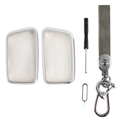 Custodia in lega di alluminio TPU con pellicola morbida grigia per chiave auto Lexus IS GS ES RX