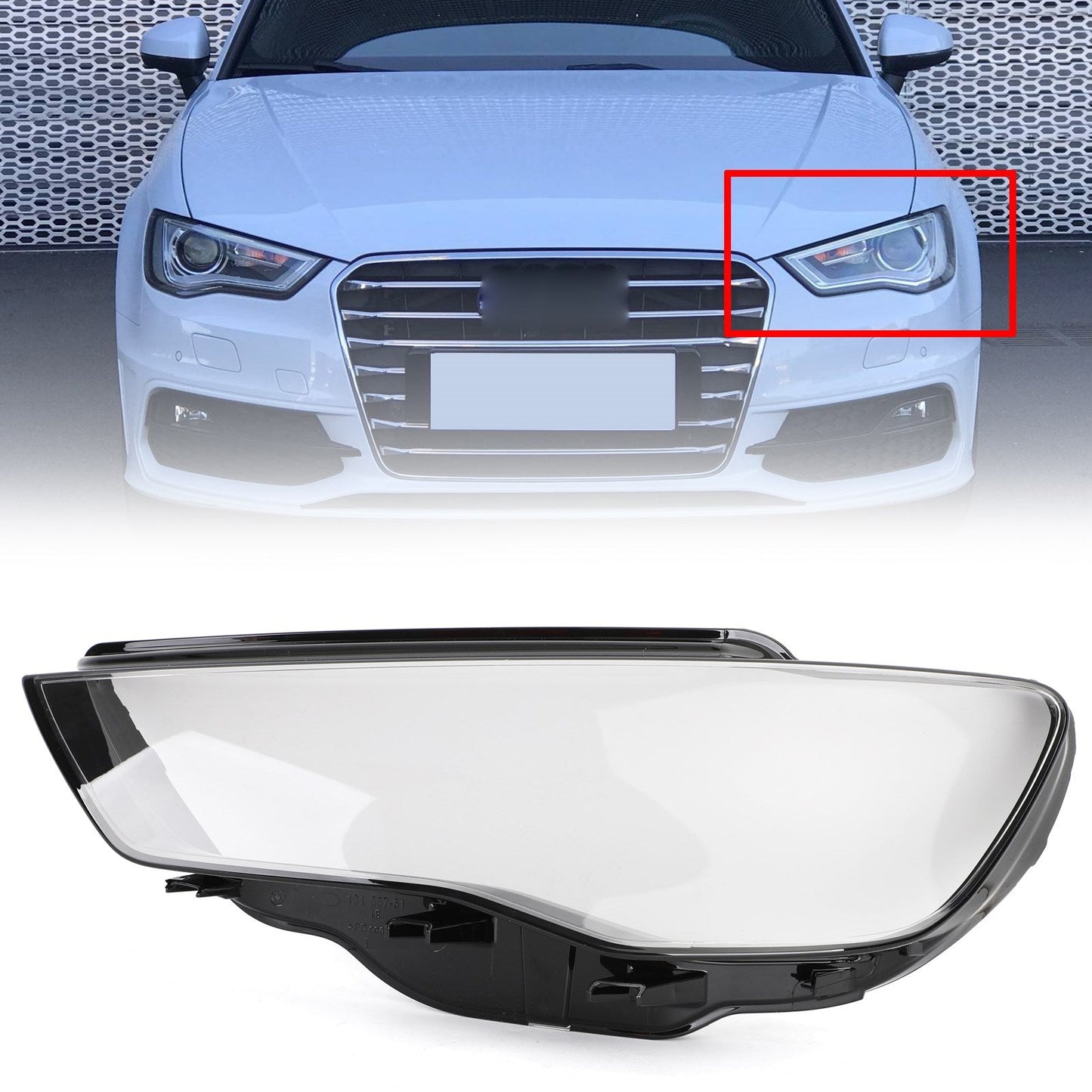Per Audi A3 2013-2016 Chiaro Copertura faro Lente faro 8V0941004 8V0941003