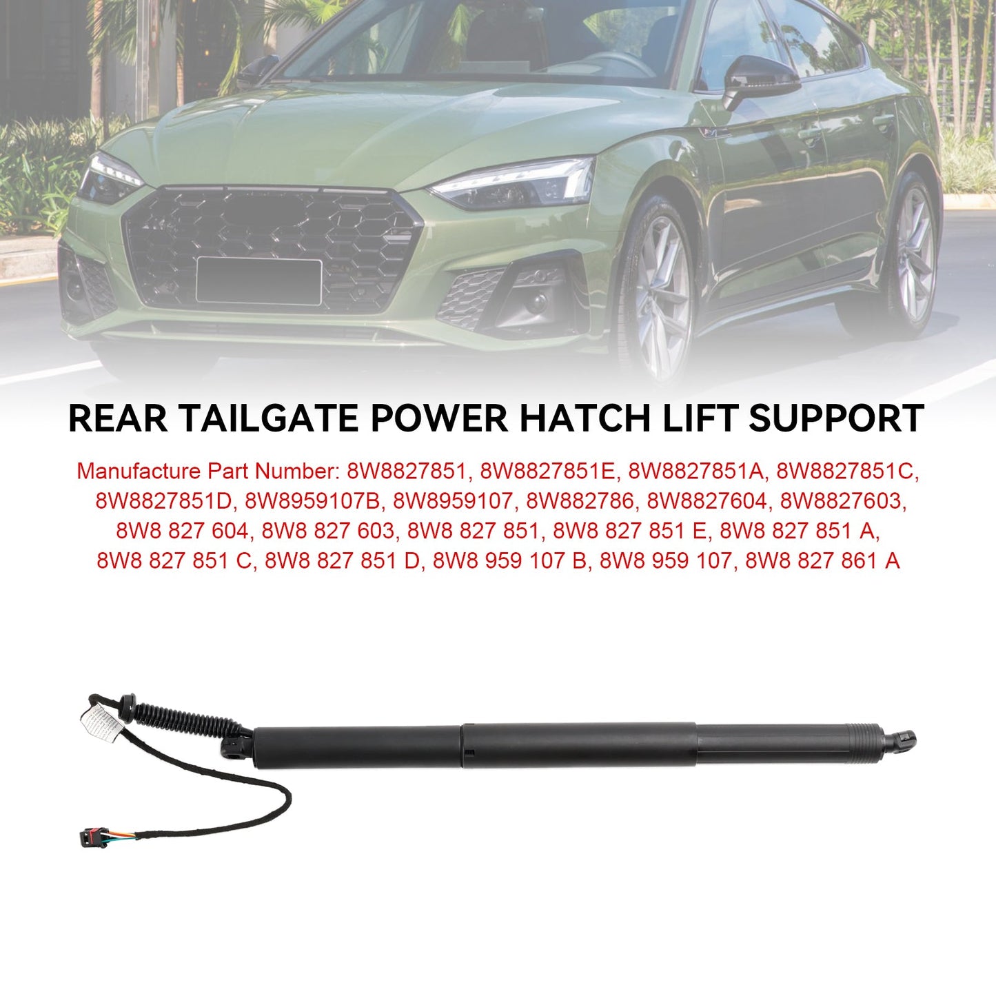 1 pz. Sollevatore elettrico per portellone posteriore 8W8827851 per Audi A5 Sportback 2016-2024 8W8959107