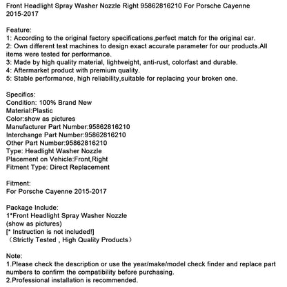 Ugello lavavetri anteriore destro Porsche Cayenne 2015-2017 95862816210