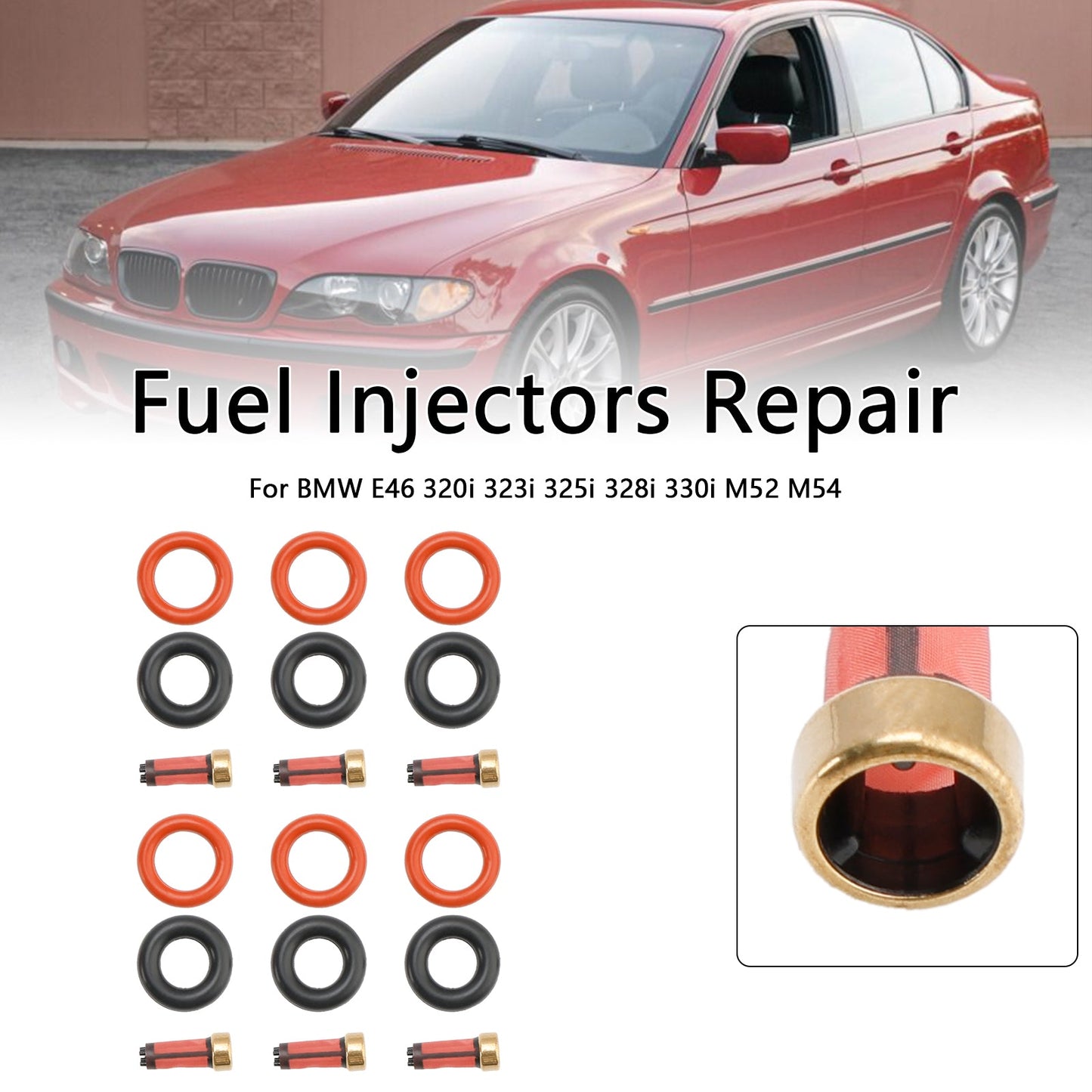 BMW E46 320i 323i 325i 328i 330i M52 M54 Kit di riparazione iniettori carburante 13537546244 13641437487