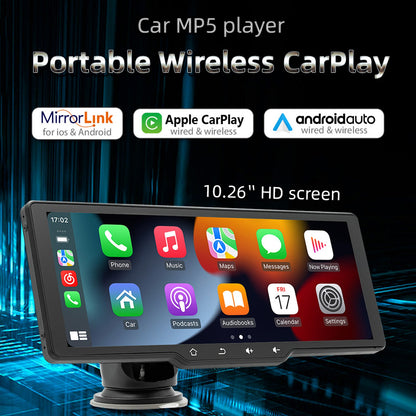 Schermo da 10,26" portatile wireless Carplay Bluetooth MP5 Player + 4 LED Camera