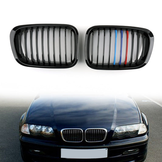 Griglia anteriore a doppio rene M-Color per BMW E46 Serie 3 1998-2001, 4 porte