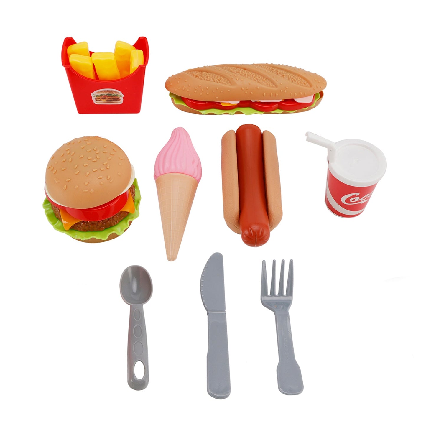Set di giocattoli per bambini, giocattolo da cucina per bambini, hamburger e gelato