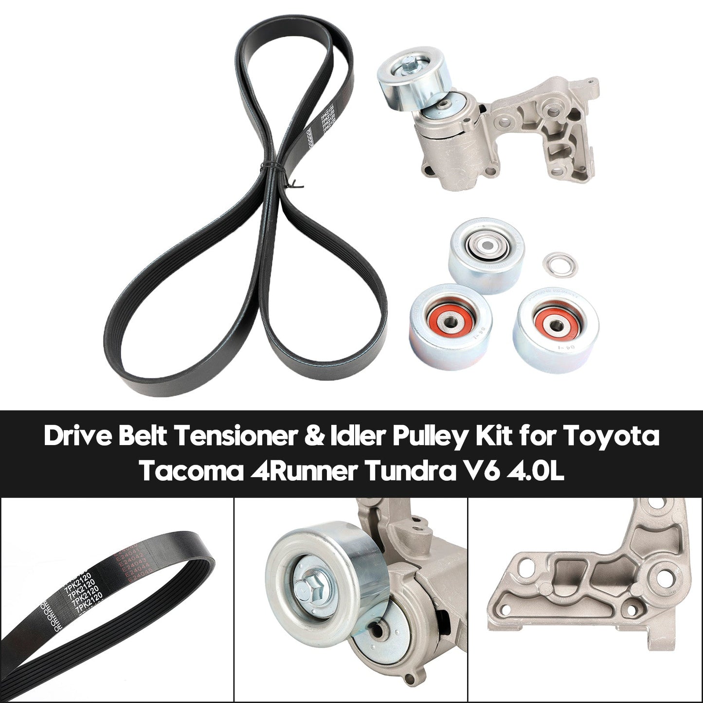 2003-2009 Toyota 4Runner V6 4.0L con motori 1GRFE Tenditore cinghia di trasmissione e kit puleggia tenditrice