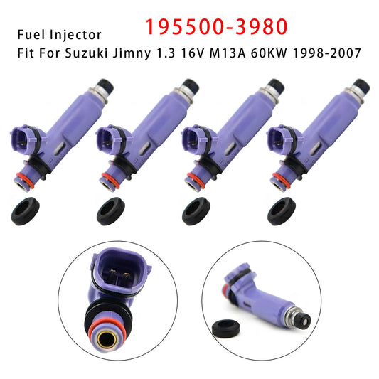 Iniettore carburante Suzuki Jimny 1.3 16V M13A 4 pezzi 195500-3980 1998-2007
