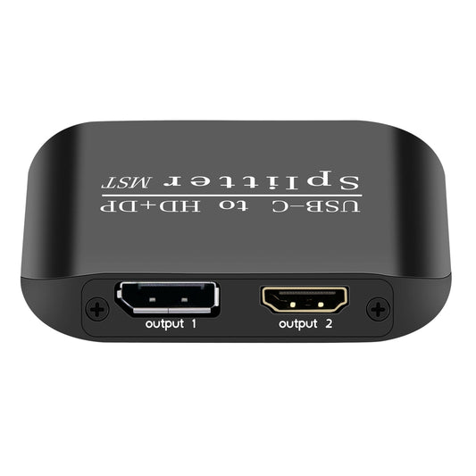 Splitter per laptop MST da tipo C a HDMI+DP 1x2, display a due schermi, un ingresso e due uscite