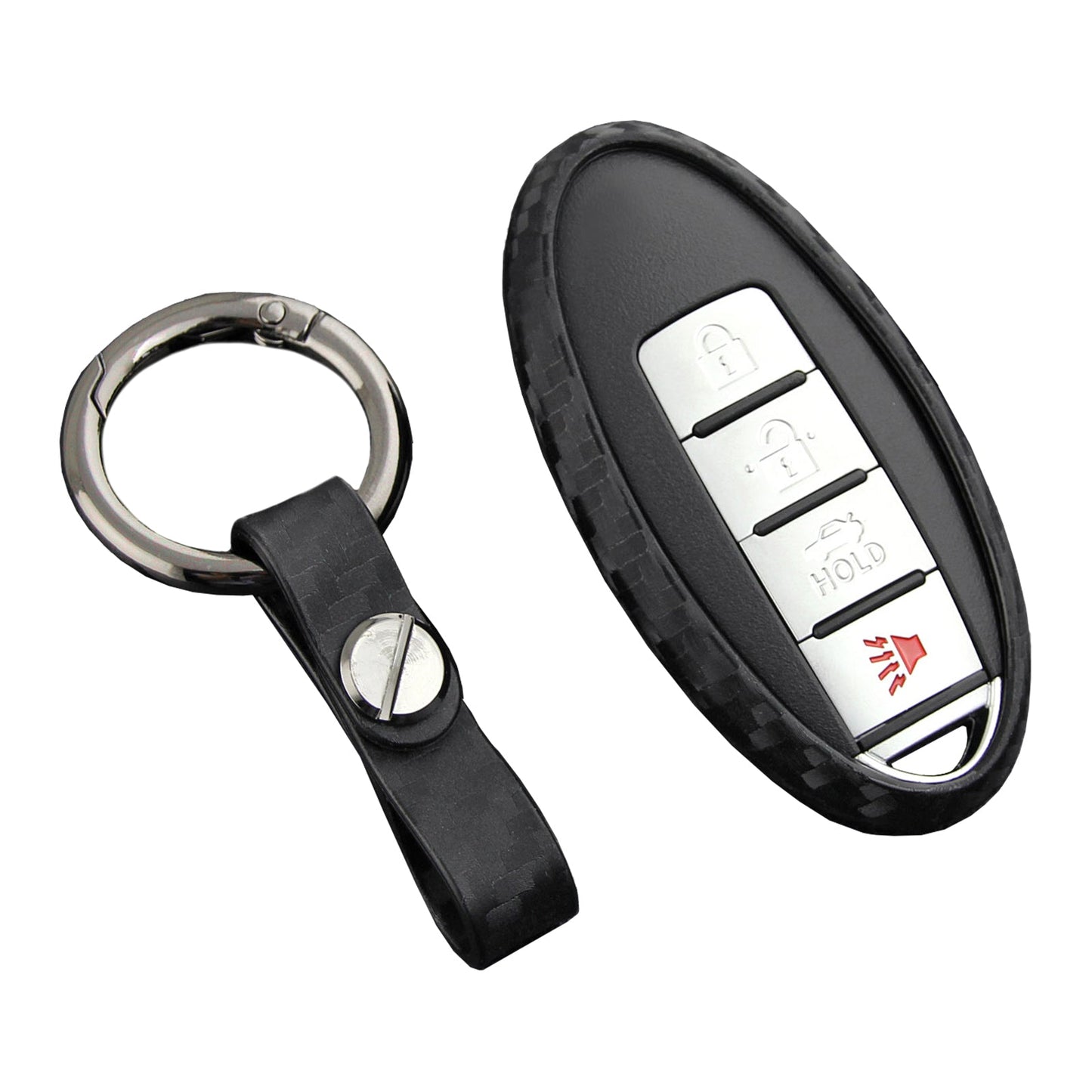Custodia in pelle e silicone per chiave auto con fibbia per Nissan