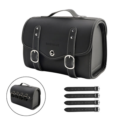 Borsa laterale in PU Borsa laterale Borsa da sella Colore abbinato Bagaglio Bianco per scooter Moto Bianco