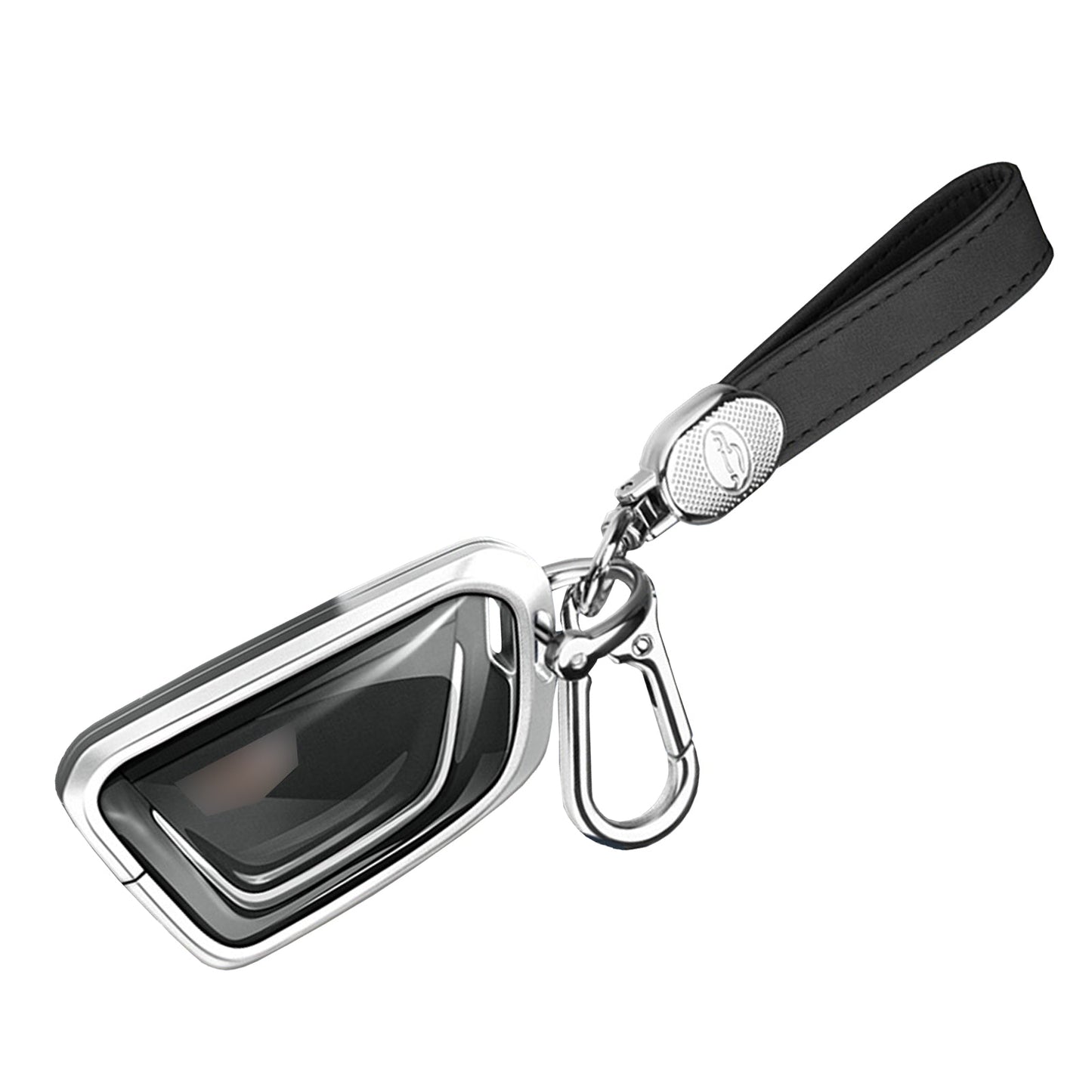 Custodia per chiave auto in TPU argentato in lega di alluminio con fibbia per Cadillac