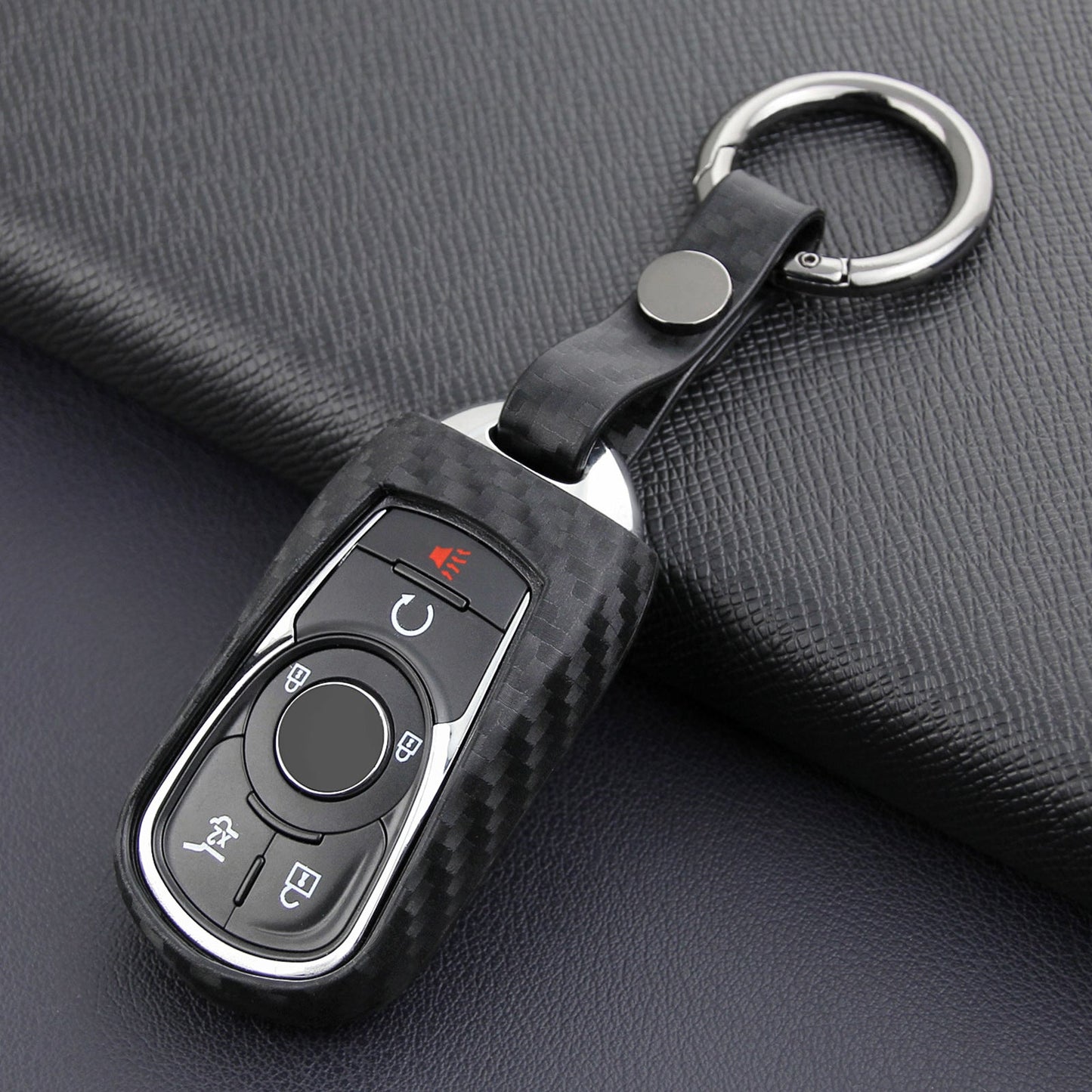 Custodia in pelle e silicone per chiave auto con fibbia per Buick