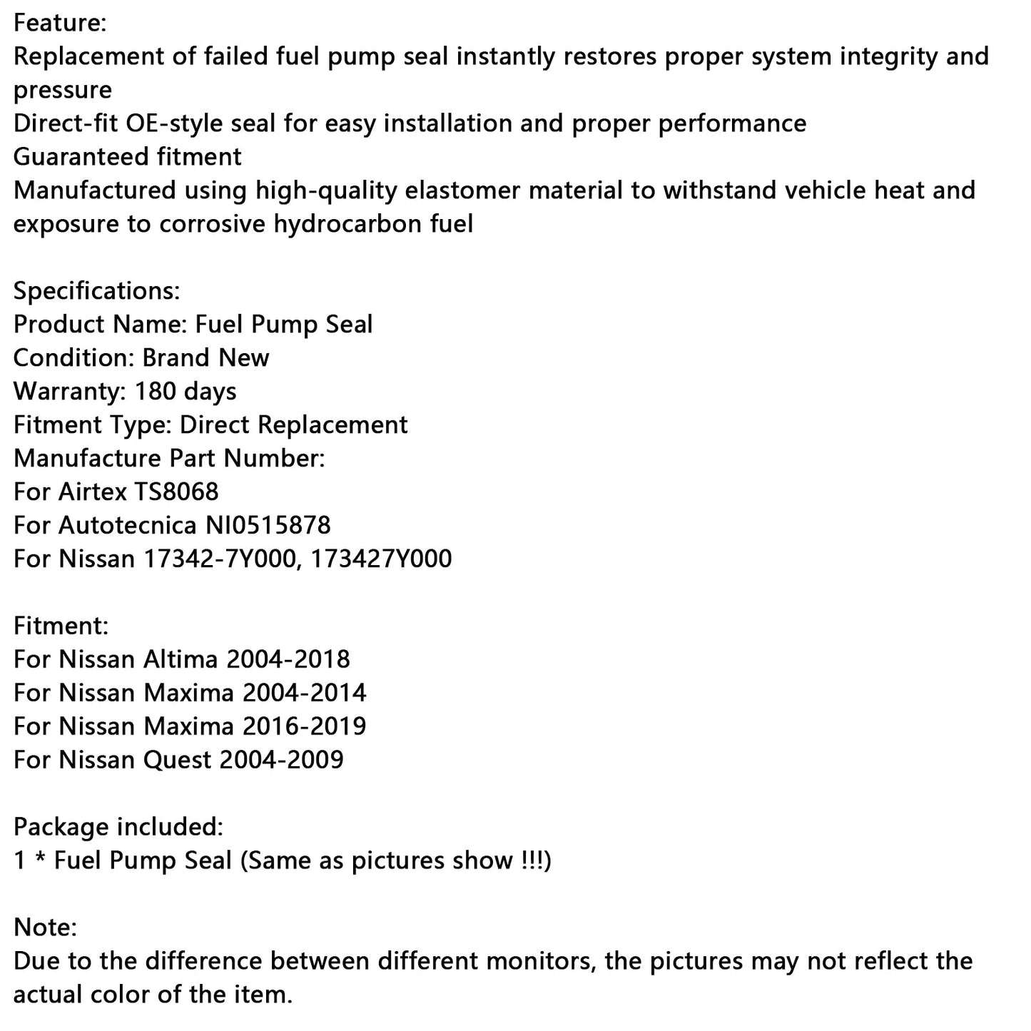 Guarnizione pompa carburante NI0515878 adatta per Nissan Altima 2004-2018 adatta per Quest 2004-2009