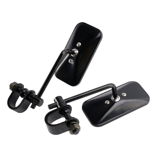 Specchietti retrovisori rettangolari stile old school con morsetto per moto, neri Brattstyle