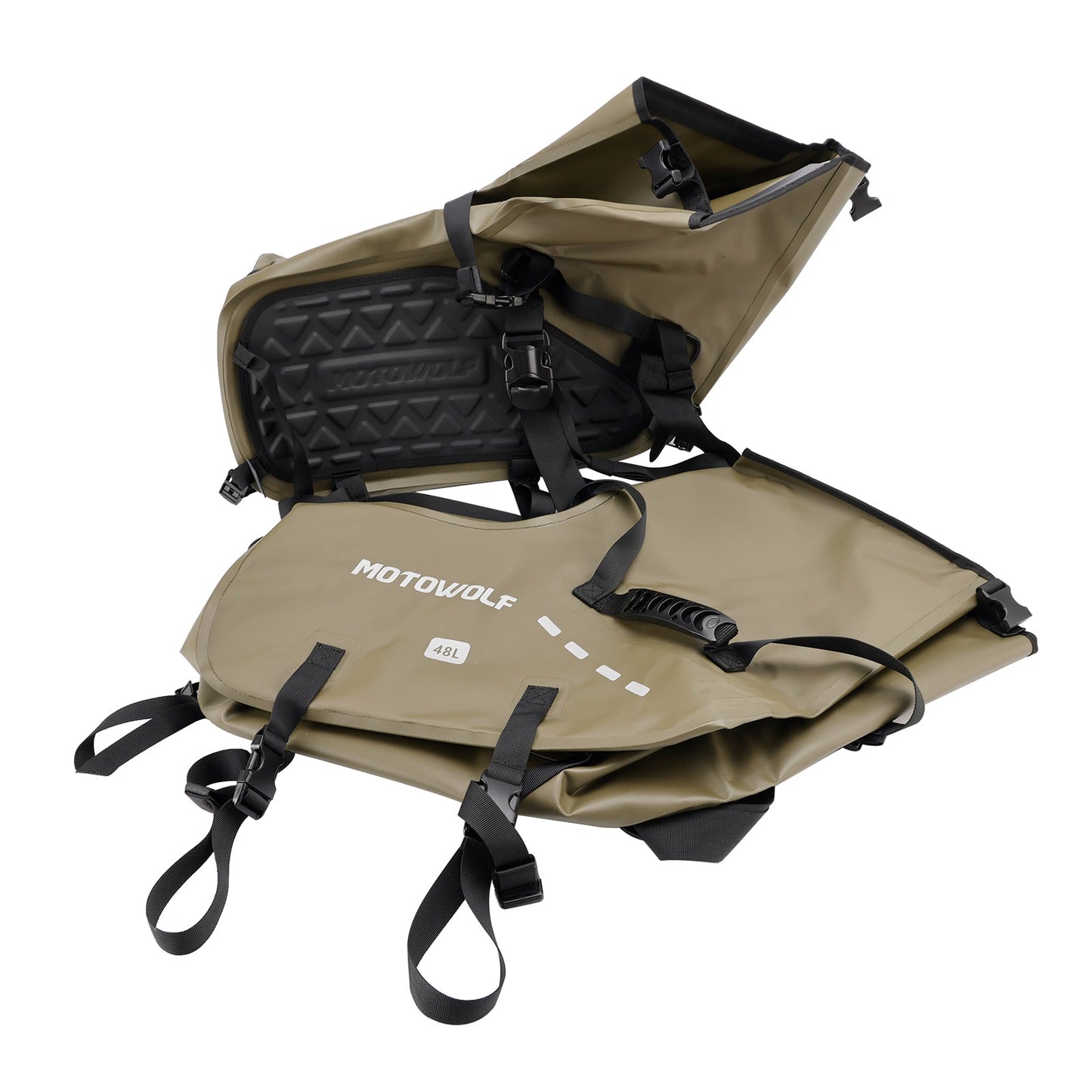 Borsa da sella laterale, colore abbinato, 86 l, verde, per scooter e moto.