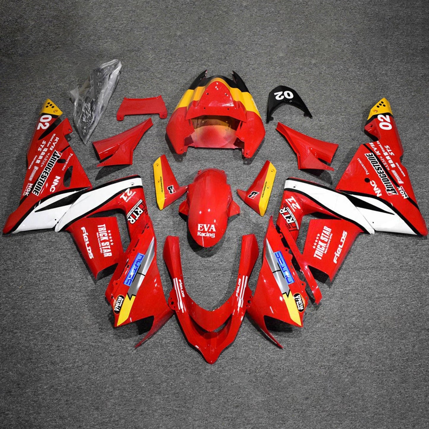 Kit carenatura iniezione in plastica ABS adatto per Kawasaki ZX10R 2004-2005
