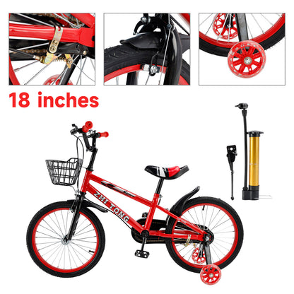 Bicicletta per bambini da 18 pollici Bicicletta per bambini e bambine con ruote ausiliarie