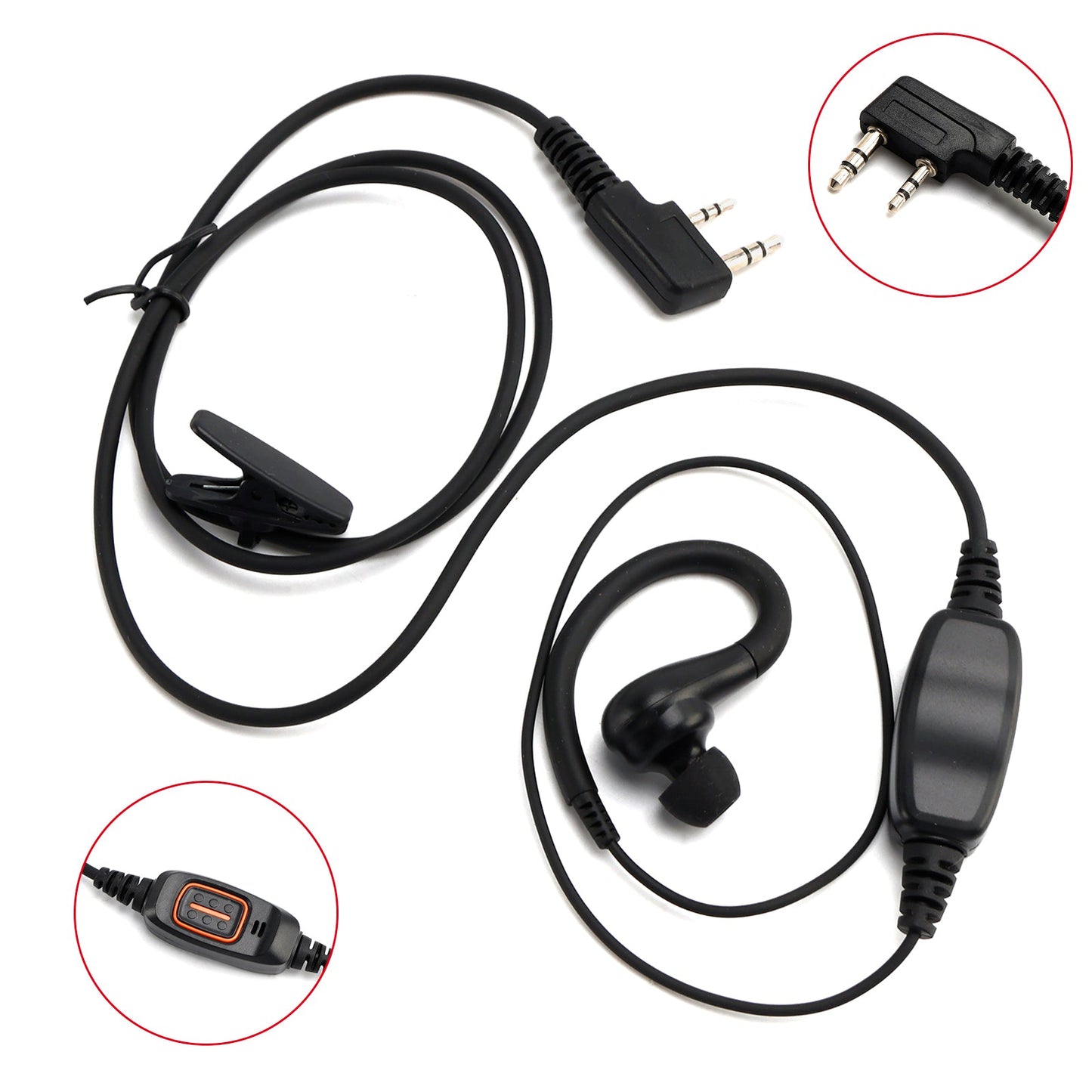 Cuffie con gancio auricolare bicolore K-029 636 per TK-220 TH-F6 RPV516A KG-UVD1P TG-2AT