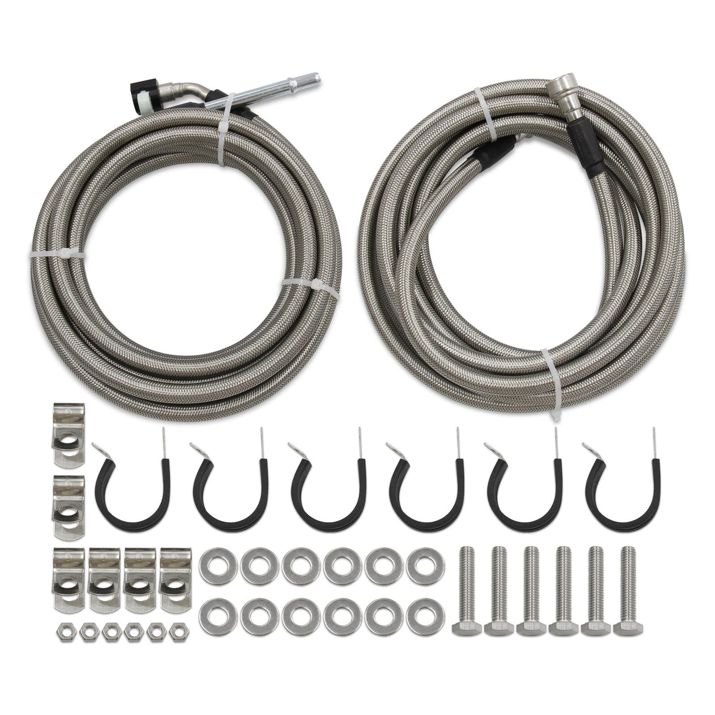 Kit tubo carburante intrecciato in acciaio inossidabile FLEX, 2.2L/2.4L l4, Chevy HHR 2006-2010, fissaggio rapido QFF0015SS