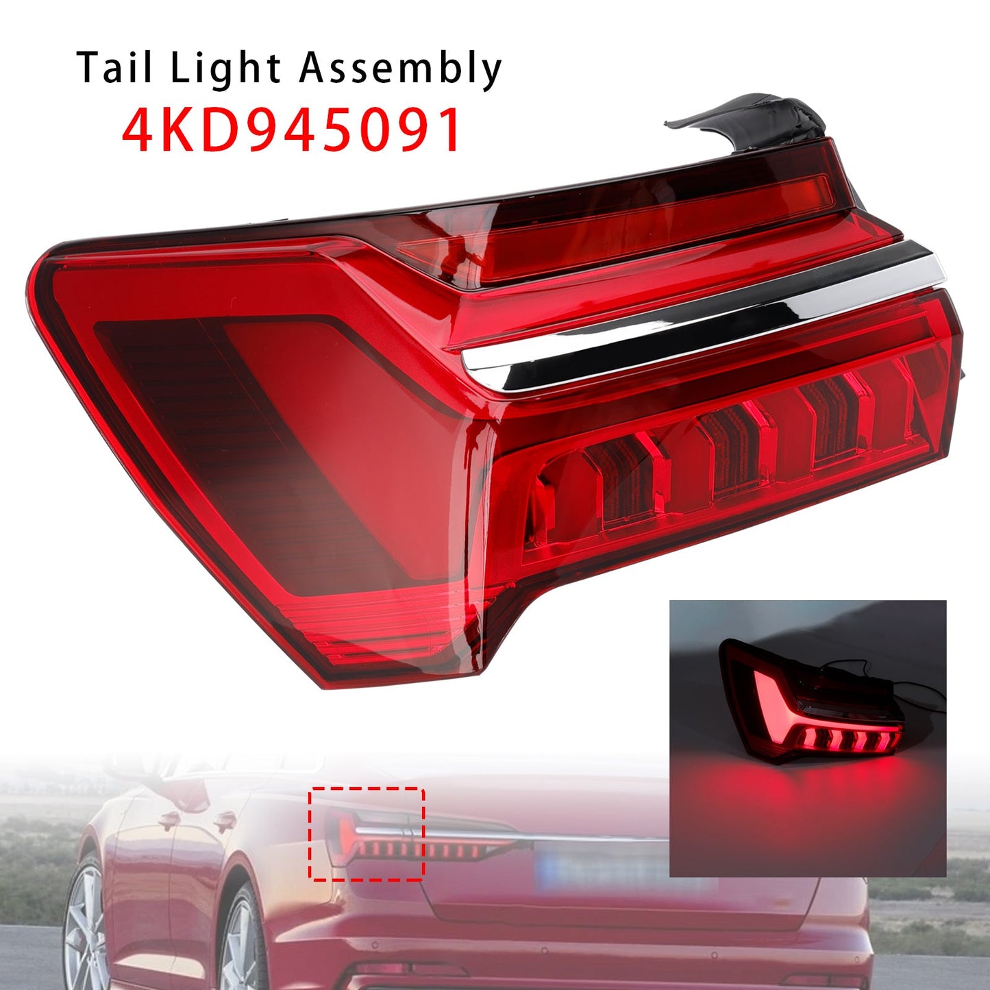Gruppo fanale posteriore esterno sinistro a LED per Audi A6 C8 2019-2023 4KD945091