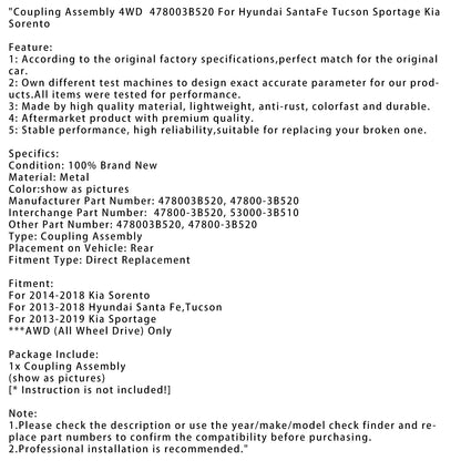 Hyundai Santa Fe 2013-2018, gruppo di accoppiamento Tucson 4WD 478003B520