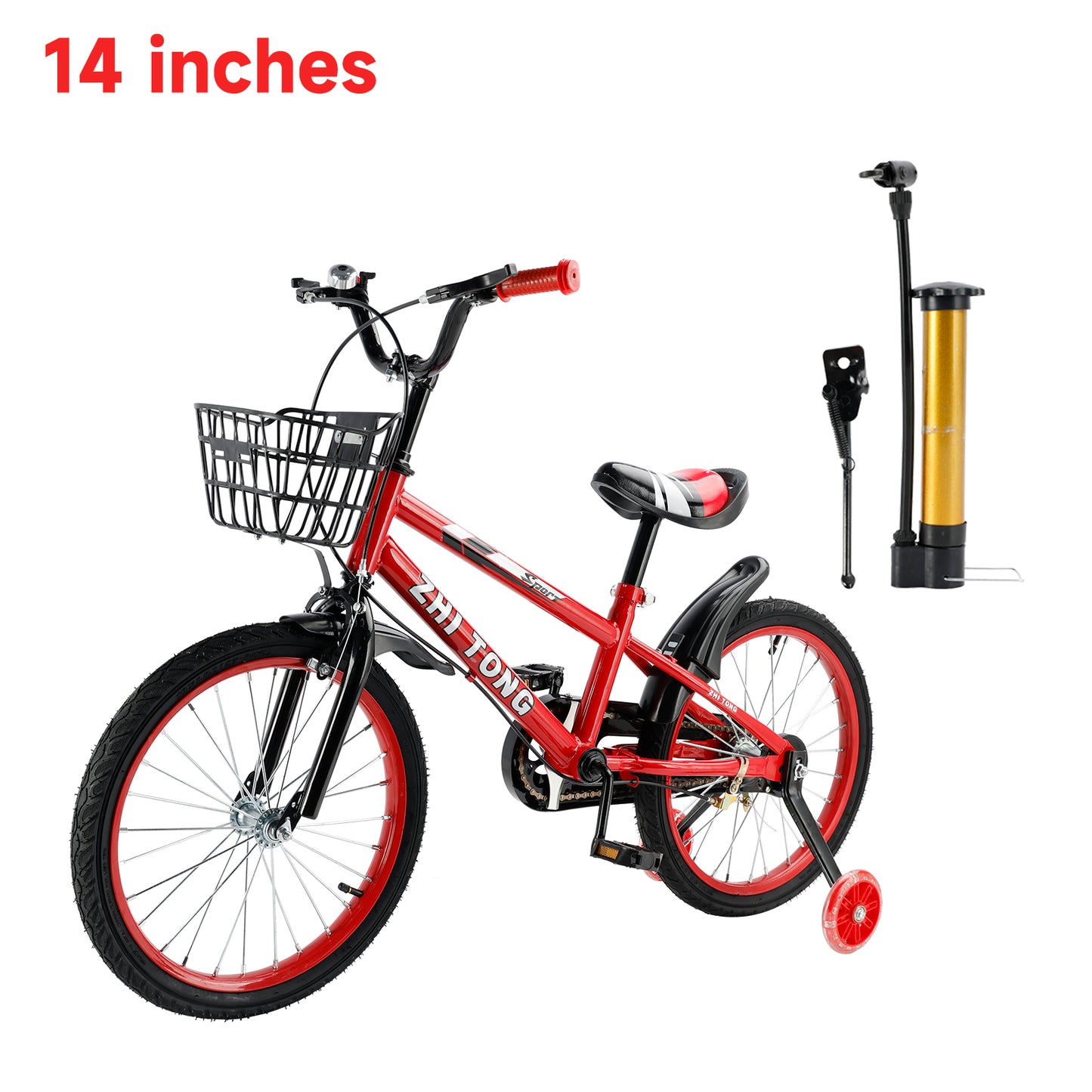 Bicicletta per bambini da 14 pollici Bicicletta per bambini e bambine con ruote ausiliarie