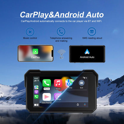Navigazione Android Auto Wireless CarPlay da 5 pollici impermeabile per moto
