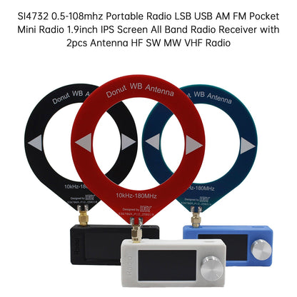 Ricevitore radio portatile SI4732 0,5-108 MHz LSB AM FM Mini tascabile per tutte le bande