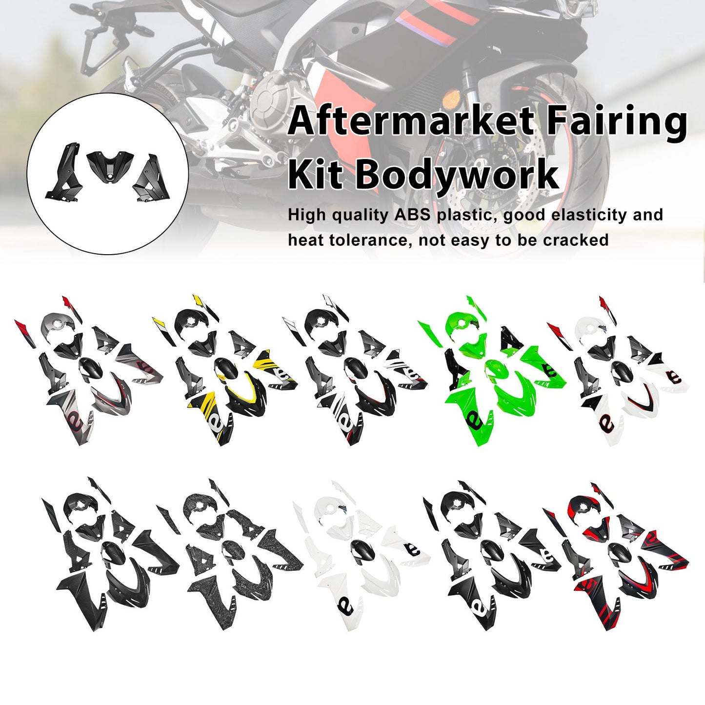 Kit carenatura in plastica ABS a iniezione per Aprilia RS457 2024-2025