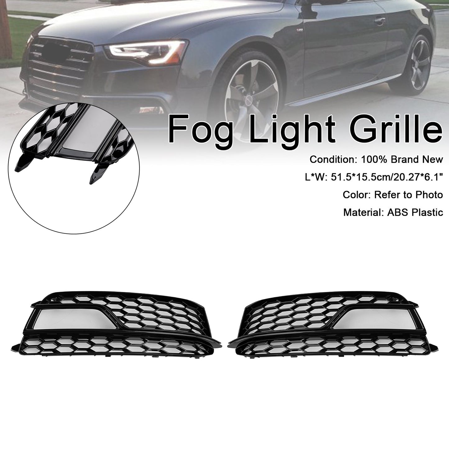 Griglia fendinebbia anteriore nera AUDI A5 S-Line S5 2013-2016