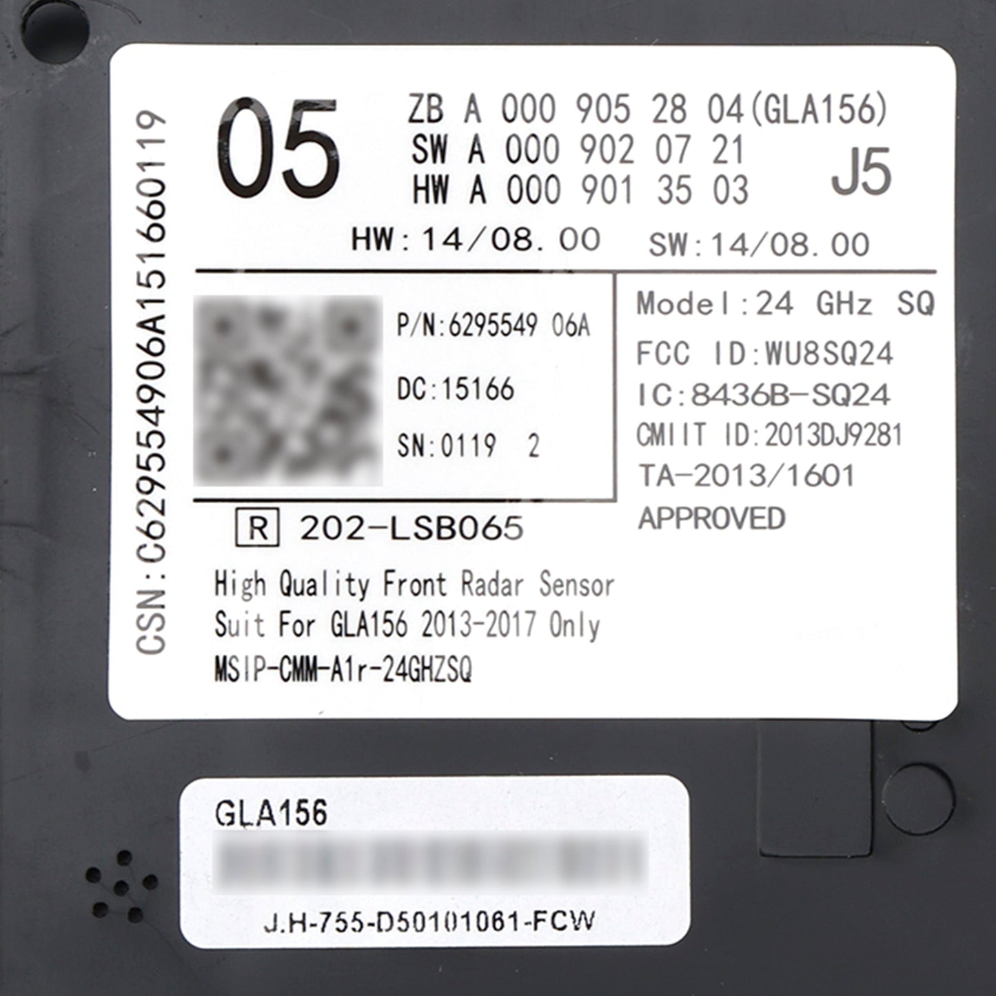 Unità di controllo del sensore radar anteriore Mercedes Classe C GLA156 2013-2017 A0009052804 A0009020721 A0009013503
