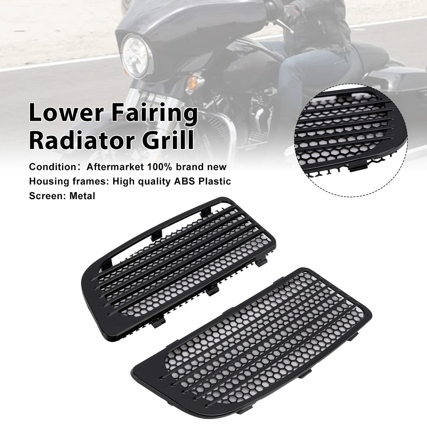 Griglia radiatore carenatura inferiore adatta per Road Glide King FLHR Special FLTRXS