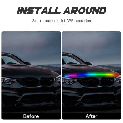 Striscia di luci diurne a LED per cofano auto con avvio dinamico flessibile della scansione